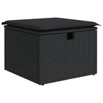 vidaXL Ensemble de canapé de jardin avec coussin 8 Pièces Noir Poly rotin