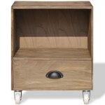 vidaXL Tables de chevet 2 Pièces marron bois massif