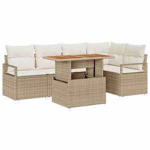 vidaXL Ensemble de salle à manger pour jardin 6 Pièces Beige et crème