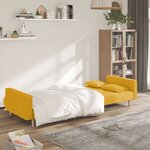 vidaXL Canapé-lit à 2 places avec deux oreillers jaune tissu