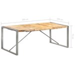 vidaXL Table à manger 200x100x75 cm Bois de manguier massif brut
