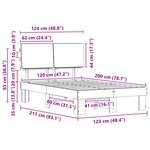 vidaXL Cadre de lit avec tête de lit rembourrée Gris clair