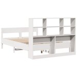 vidaXL Lit bibliothèque sans matelas blanc 140x200 cm bois pin massif