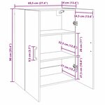 vidaXL Armoires Murailles 2 Pièces Bois ancien 69 5 x 34 x 90 cm
