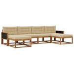 vidaXL Ensemble de canapés d'extérieur 6 pc Naturel et Beige