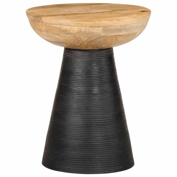 vidaXL Table d'appoint noir Ø37x45 cm bois de manguier massif