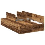 vidaXL Cadre de lit avec rangement Bois Ancien 120 x 200 cm