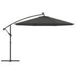 vidaXL Parasol en porte-à-feux et poteau métallique 350 cm Anthracite