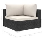 vidaXL Salon de jardin 9 Pièces avec coussins résine tressée noir
