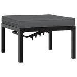 vidaXL Salon de jardin 3 Pièces avec coussins noir aluminium