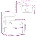 vidaXL Fauteuil de massage inclinable Vert clair Velours