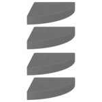 vidaXL Étagères d'angle flottantes 4 Pièces gris brillant 25x25x3 8cm MDF