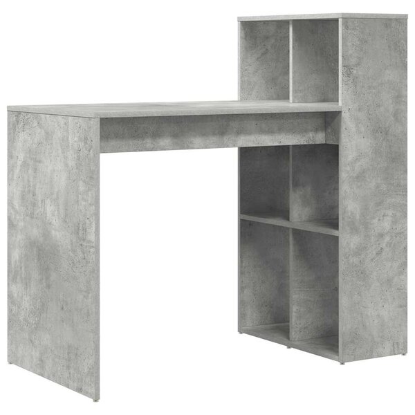 vidaXL Bureau Gris béton 108 x 55 x 103.5 cm Bois d'ingénierie