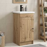 vidaXL Meuble de salle de bain avec évier Chêne artisanal