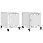 vidaXL Tables de chevet 2 Pièces blanc 36x39x43 5 cm acier