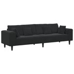 vidaXL Canapé avec coussin Noir 250 x 77 x 76 cm Velours