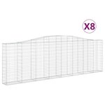 vidaXL Paniers à gabions arqués 8 Pièces 400x30x120/140 cm Fer galvanisé