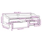 vidaXL Lit de jour avec 3 tiroirs sans matelas IRUN noir 90x200 cm