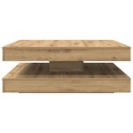 vidaXL Table basse rotative à 360 degrés chêne artisanal 90x90x34 5 cm