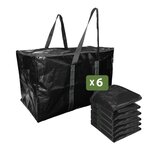 Pack and Move - Lot 6 Grands Sacs Déménagement Recyclé - Rangement Et Transport Ultra Résistant - Réutilisable - Poignées Solides - 100L