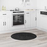 vidaXL Tapis Shaggy Anti-dérapant Gris foncé 90 x 90 cm PP