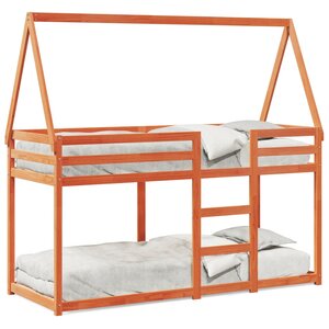 vidaXL Lit superposé sans matelas cire marron 80x200 cm pin massif