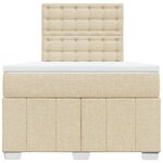 vidaXL Sommier à lattes de lit avec matelas crème 120x190 cm tissu