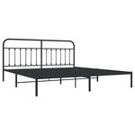 vidaXL Cadre de lit métal sans matelas avec tête de lit noir 193x203cm