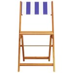 vidaXL Ensemble de bistro 3 Pièces bleu et blanc tissu et bois massif