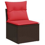 vidaXL Salon de jardin avec coussins 6Pièces marron résine tressée acacia