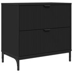 vidaXL Table de chevet Noir 63 5 x 36 x 61 cm Bois d'ingénierie