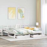 vidaXL Lit de jour avec gigogne et tiroirs sans matelas blanc 80x200cm