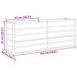 vidaXL Jardinière Ivoire 480 x 50 x 45 cm Acier galvanisé