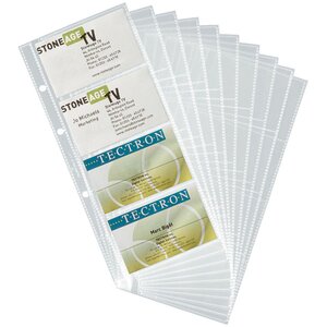 Page pour carte de visite, VISIFIX CENTIUM, 57 x 90 mm, capacité de 8 cartes, transparent (paquet 10 unités)