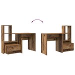 vidaXL Bureau Bois ancien 131 5 x 50 x 106 5 cm Bois d'ingénierie