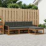 vidaXL Ensemble de canapés d'extérieur 4 pc Naturel et Anthracite