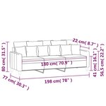 vidaXL Canapé à 3 places Gris foncé 180 cm Velours