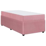 vidaXL Cadre de lit avec matelas Autre Rose 90 x 200 cm Velours