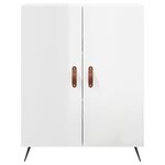 vidaXL Buffet Blanc brillant 69 5x34x90 cm Bois d'ingénierie