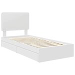 vidaXL Lit de Rangement Blanc 75 x 190 cm Bois d'ingénierie