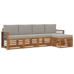 vidaXL Ensemble de canapés d'extérieur 5 pc Gris Naturel et Clair