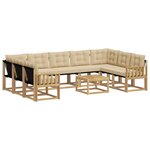 vidaXL Ensemble de canapés d'extérieur 10 pc Blanc et Beige
