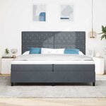 vidaXL Lit à ressorts avec matelas Gris foncé 200 x 200 cm tissu