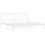 vidaXL Cadre de lit métal sans matelas et tête de lit blanc 200x200 cm
