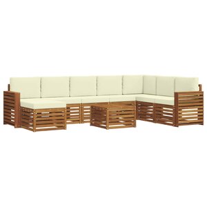vidaXL Ensemble de canapés d'extérieur 9 pc Naturel et Crème