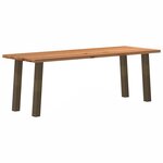 vidaXL Table à manger marron clair bois de chêne massif rectangulaire
