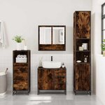 vidaXL Ensemble de meubles de salle de bain 3 Pièces Chêne fumé