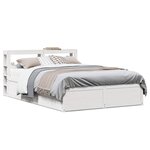 vidaXL Cadre de lit avec tête de lit blanc 120x190 cm bois pin massif