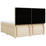 vidaXL Sommier à lattes de lit avec matelas Crème 180x200 cm Tissu