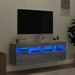 vidaXL Meubles TV muraux et lumières LED 2Pièces sonoma gris 60x30x40 cm